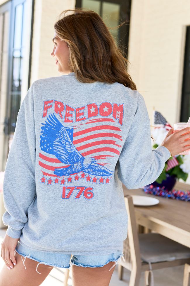 Freedom 1776 Light Grey Graphic Sweatshirt