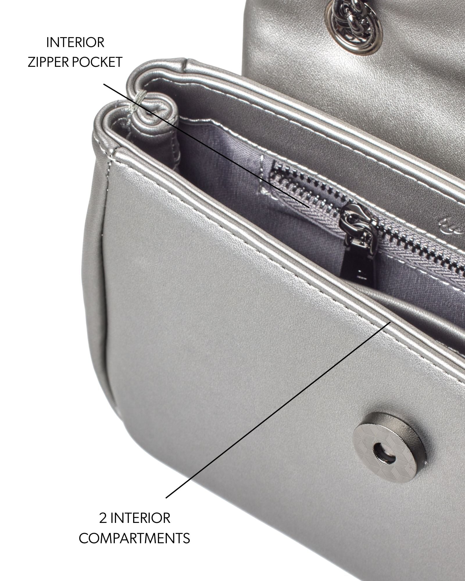 MINI STANDARD FLAP BAG - PLATINUM