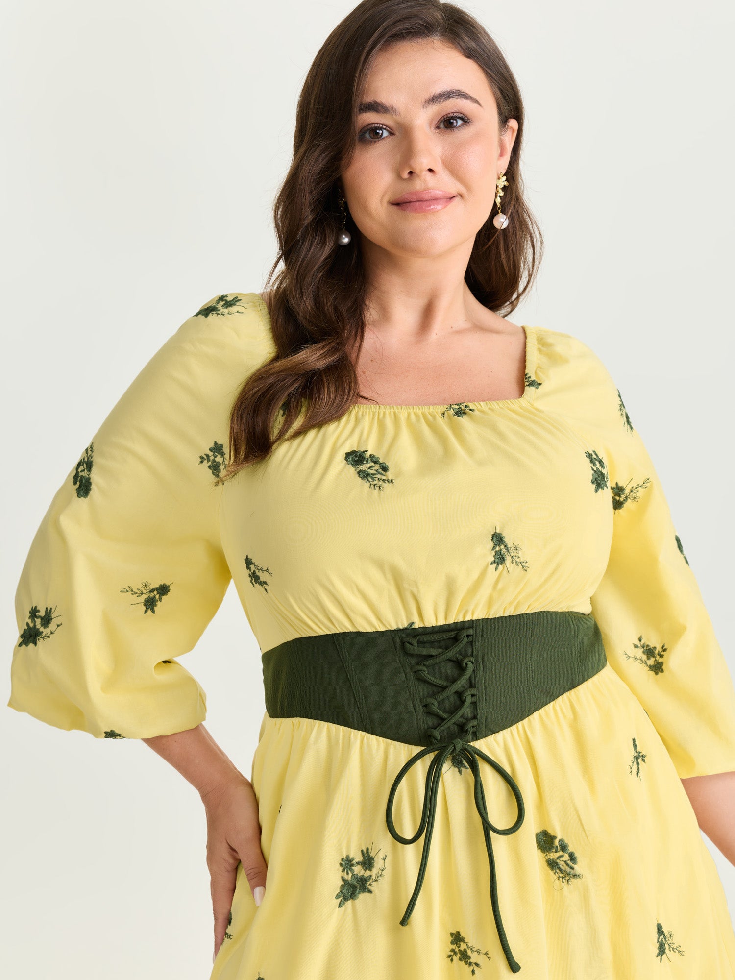 2-in-1 Embroidered Tulle Maxi Dress