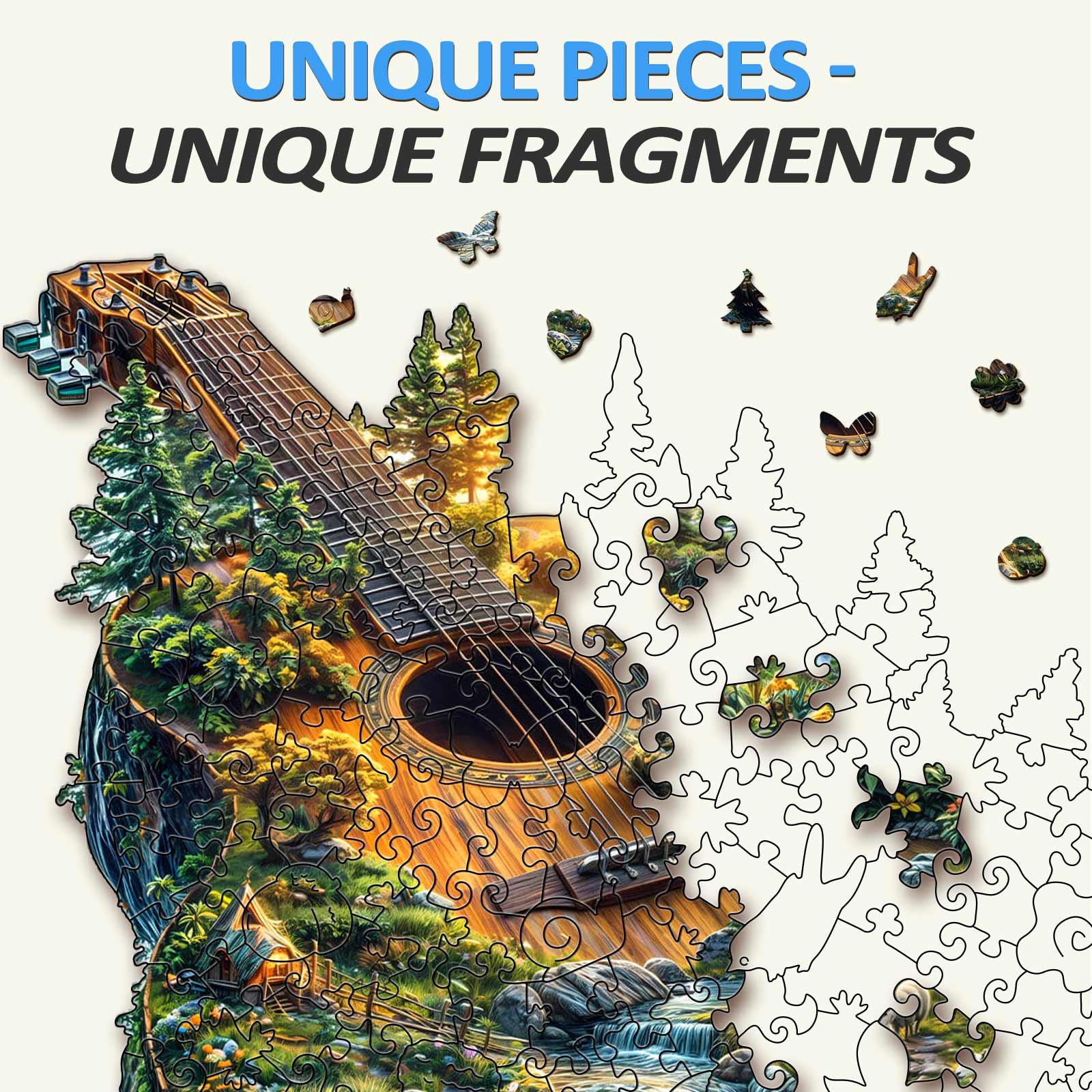 Forest guitar Wooden Jigsaw Puzzle