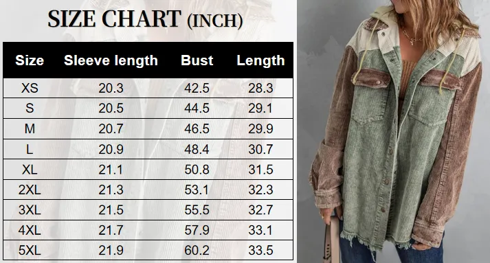 Women's Colorblock Button Front Corduroy Jacket