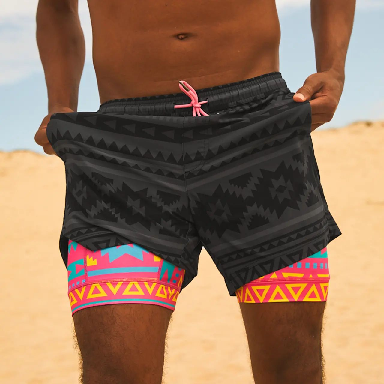 2 in 1 Stretch Short Lined Black Mayan Gym Shorts, Breathable Comfort Workout Athletic Training Shorts with Phone Pockets,Lightweight Quick Drying Drawstring Sports Shorts for Gym Fitness,Outfits Going Out Outfit, Menswear Clothes Bottoms