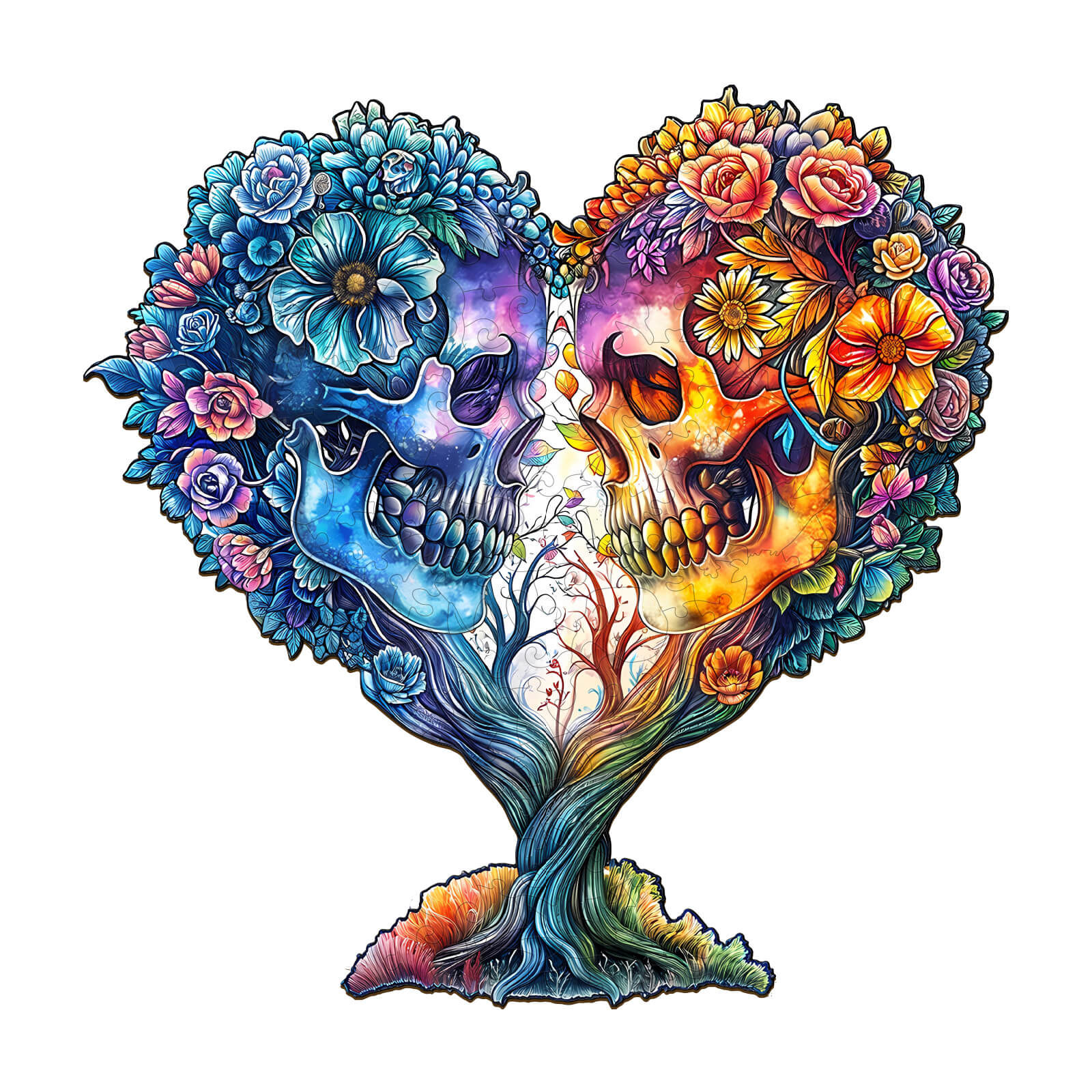 Skull and Love Wooden Jigsaw Puzzle