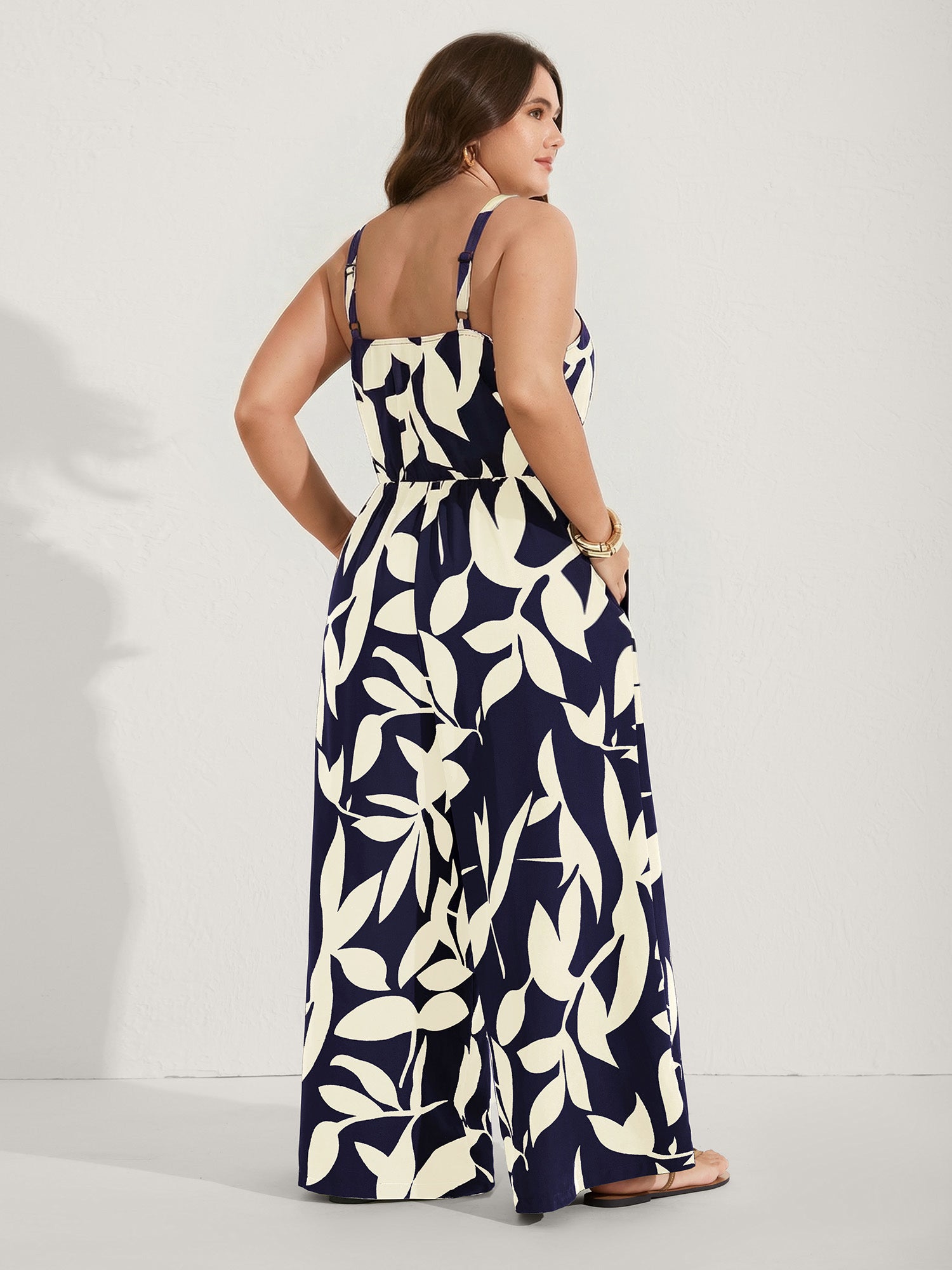 Silhouette Floral Print Sweetheart Jumpsuit