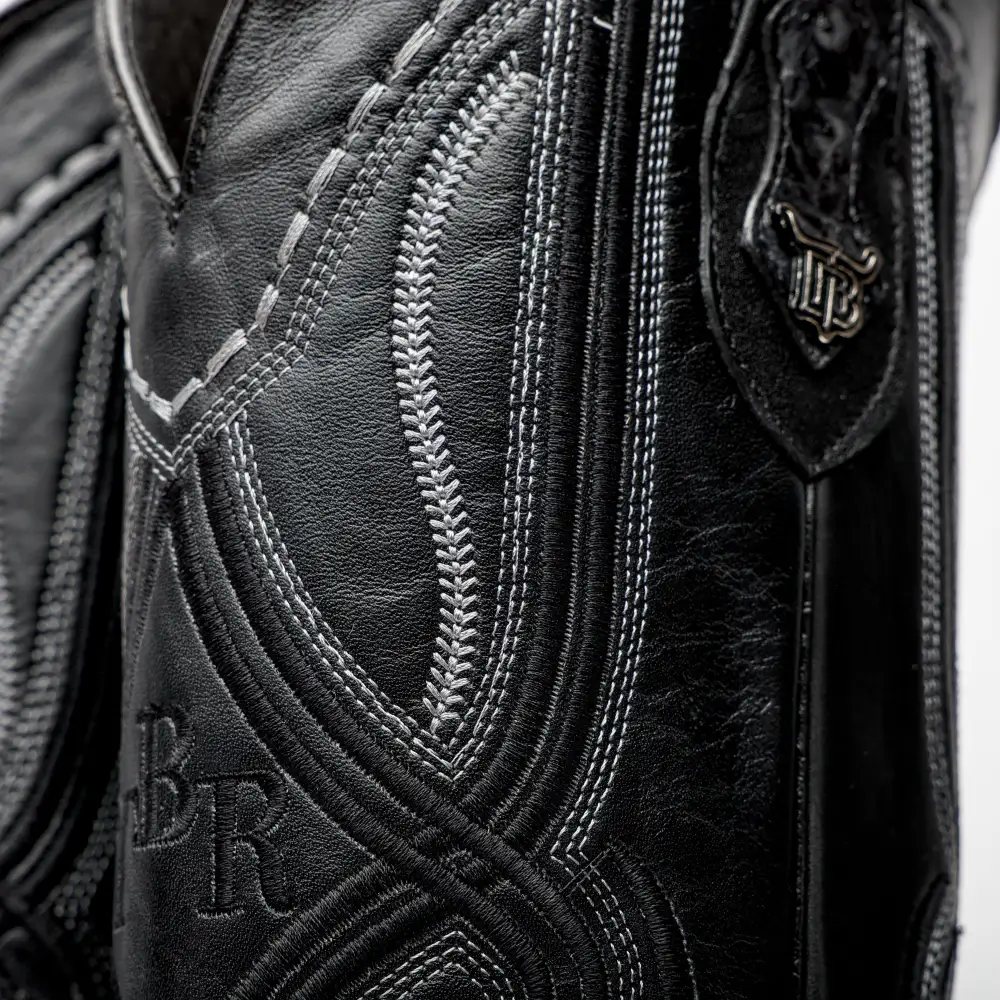 Grey Ostrich Leather Boots - Square Toe