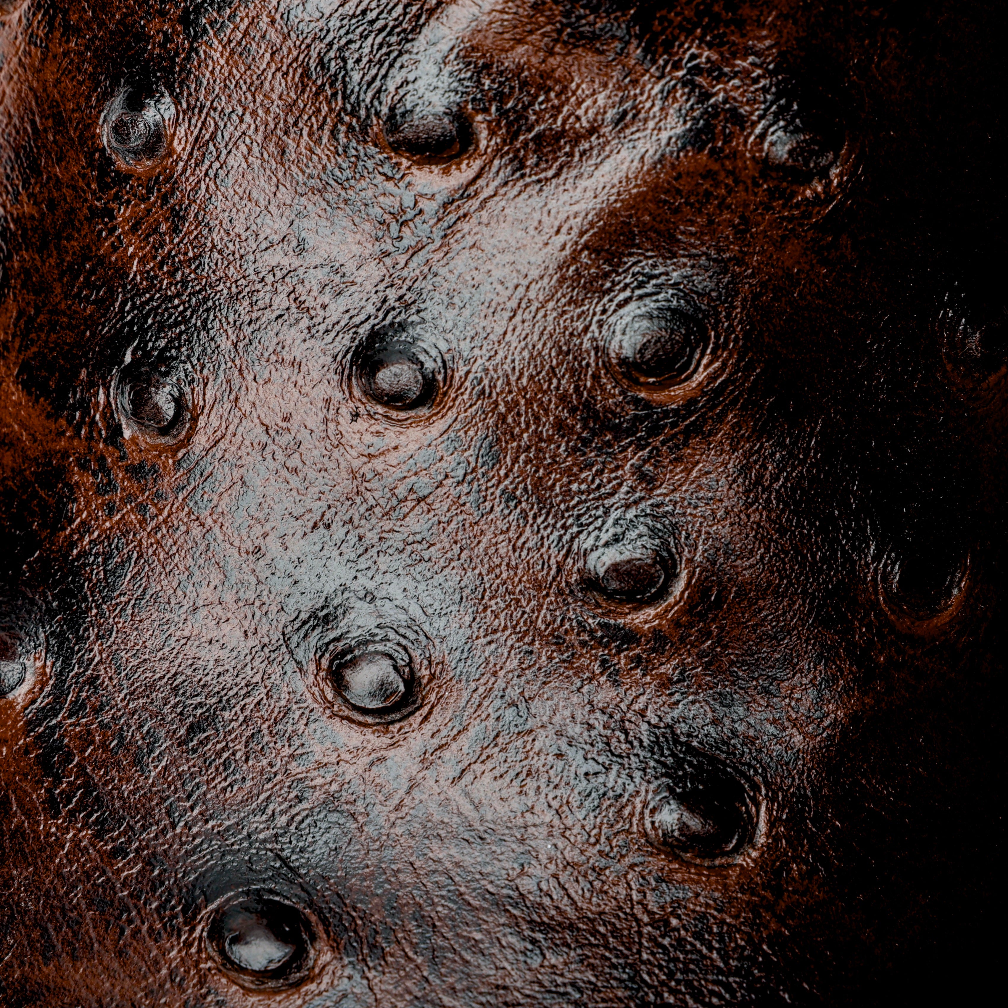 Chocolate Brown Ostrich Leather Boots - Square Toe