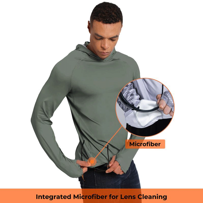 Men’s UPF 100 Sun Protection Hoodie with UV Detection