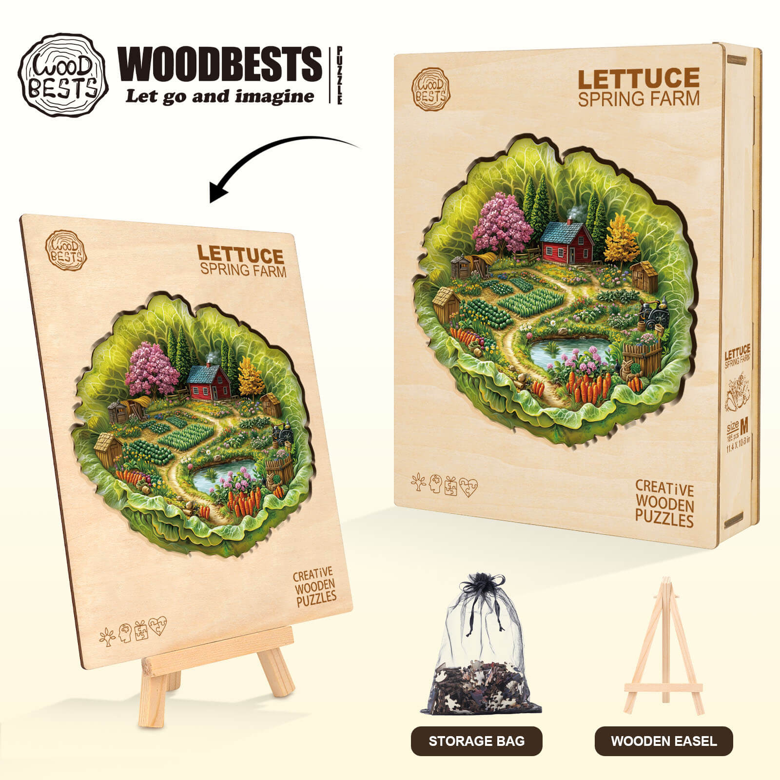 Lettuce Spring Farm Wooden Jigsaw Puzzle