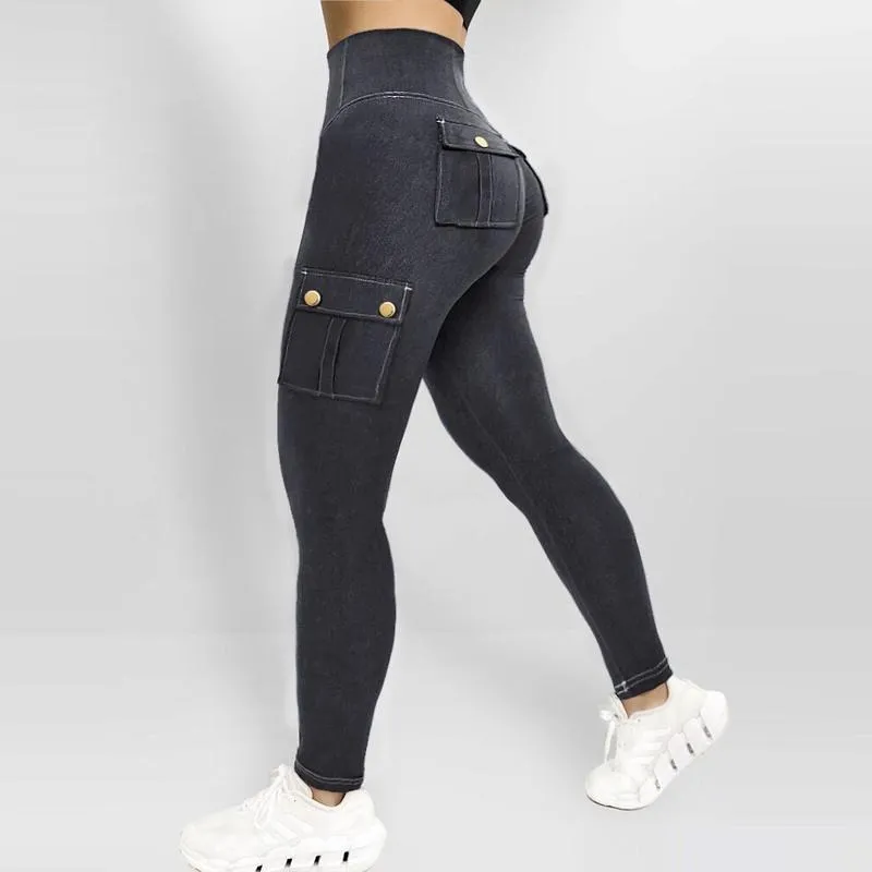 Womens Butt Lifting Leggings with Flap Pockets High