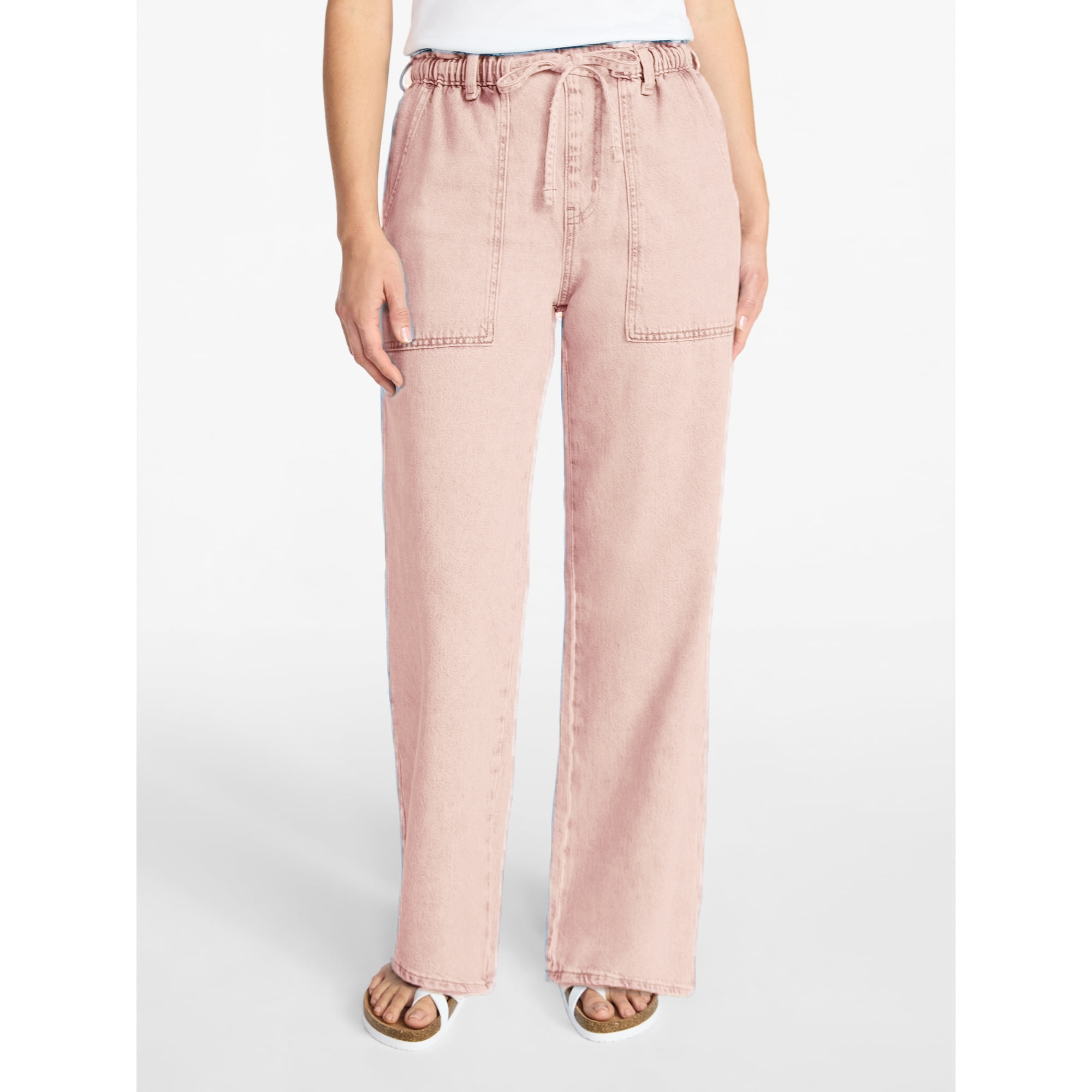 👖Women’s Pull-On Wide Leg Jeans – 30” Inseam Casual Comfort Denim