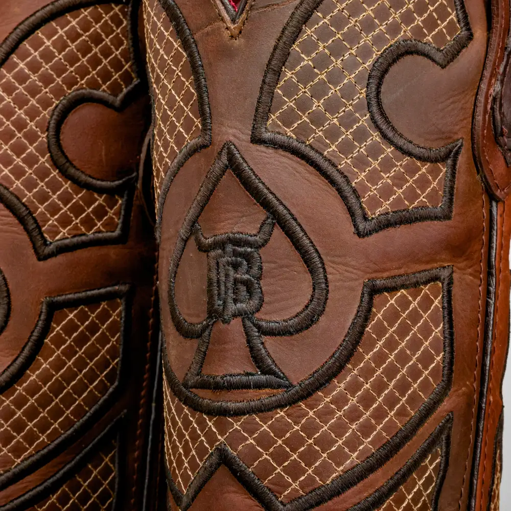 Matte Chocolate Brown Pirarucu Leather Boots - Square Toe