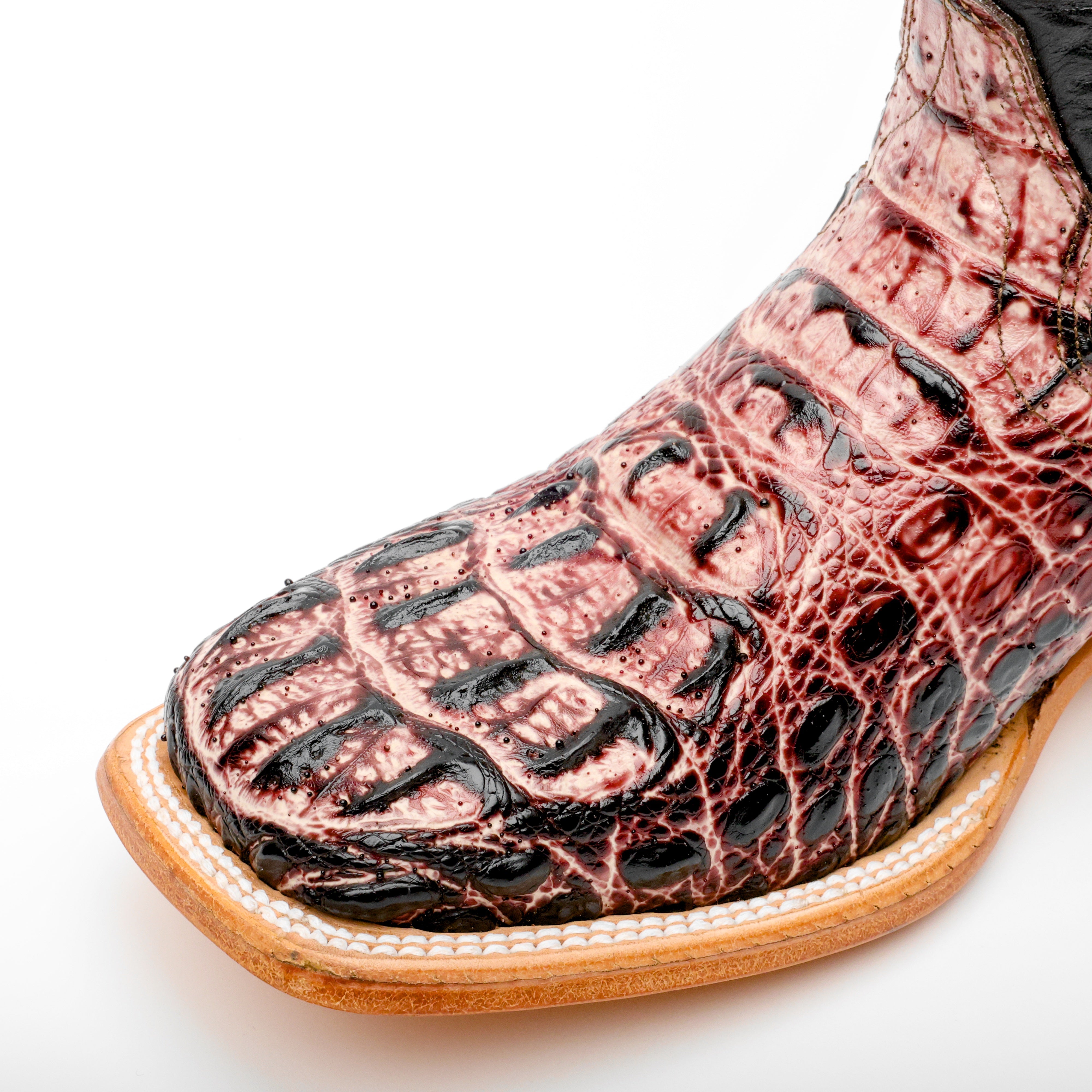 Orix Caiman Neck Leather Boots - Square Toe