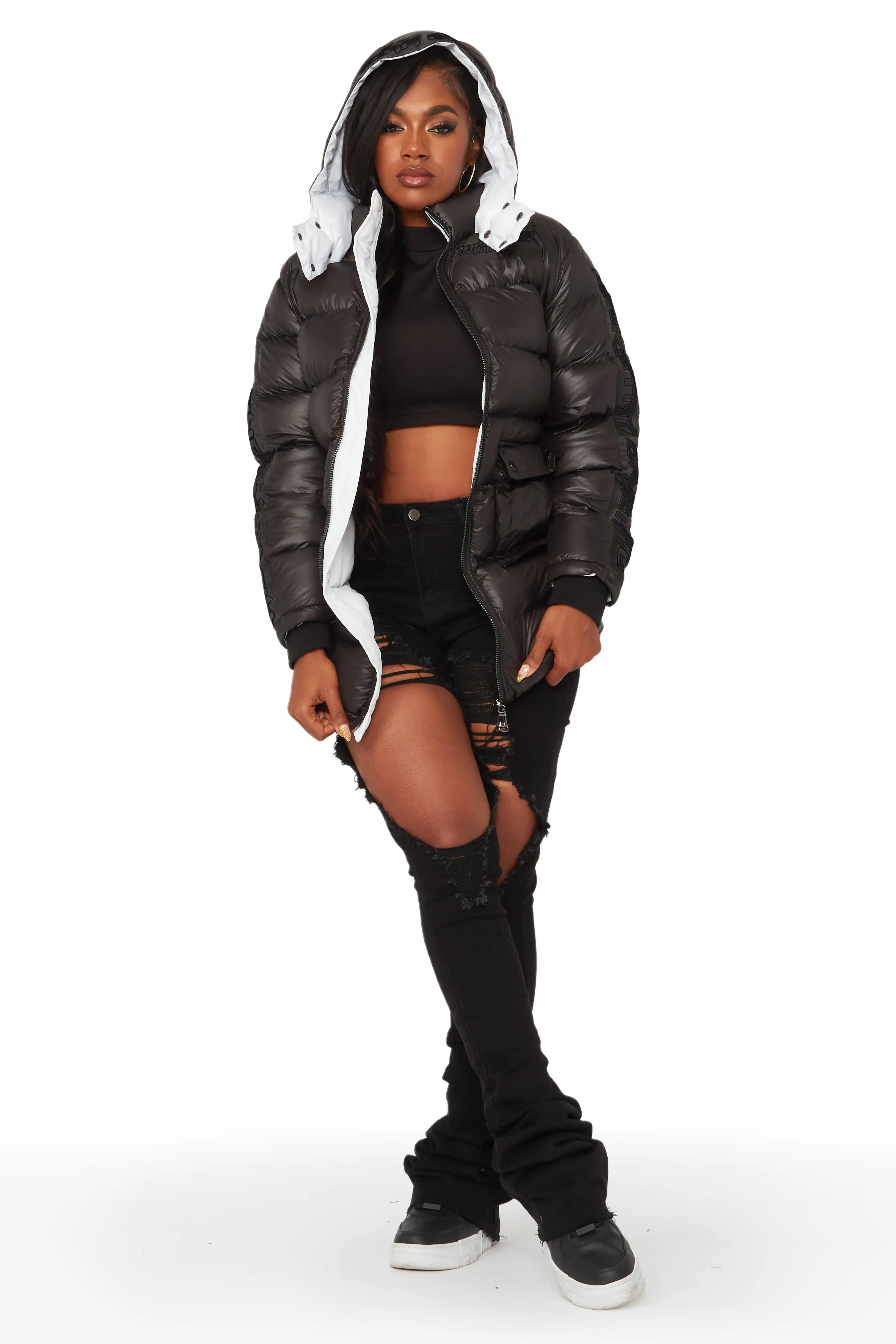 Nikita Black/Black Long Puffer Jacket