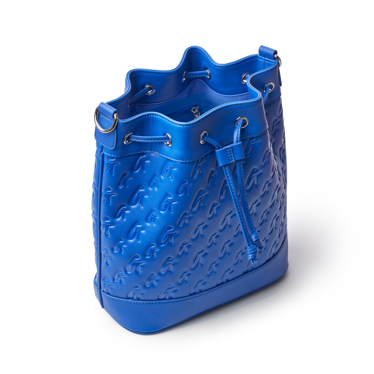 LARGE MONOGRAM BUCKET BAG - BLUE