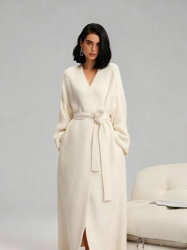 Women's Double-Sided Fleece Robe|Thickened Long Plush Loungewear