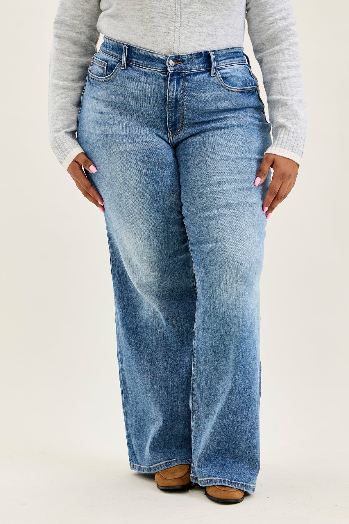 Lux Brushed Indigo Vintage Wide Leg - PLUS