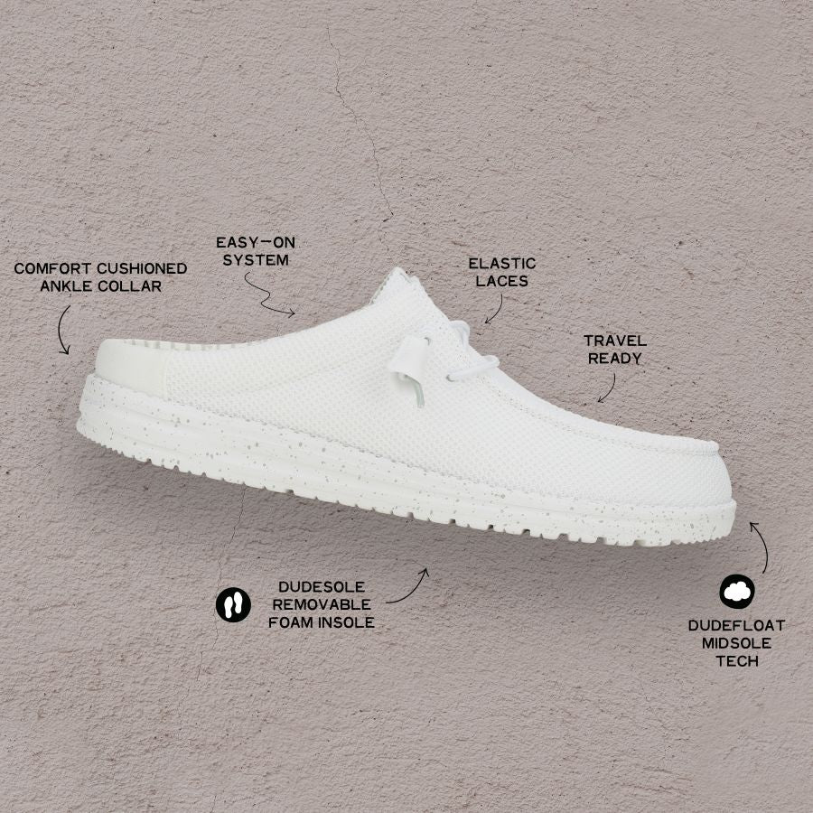 Wally Slip Stretch Sox - White