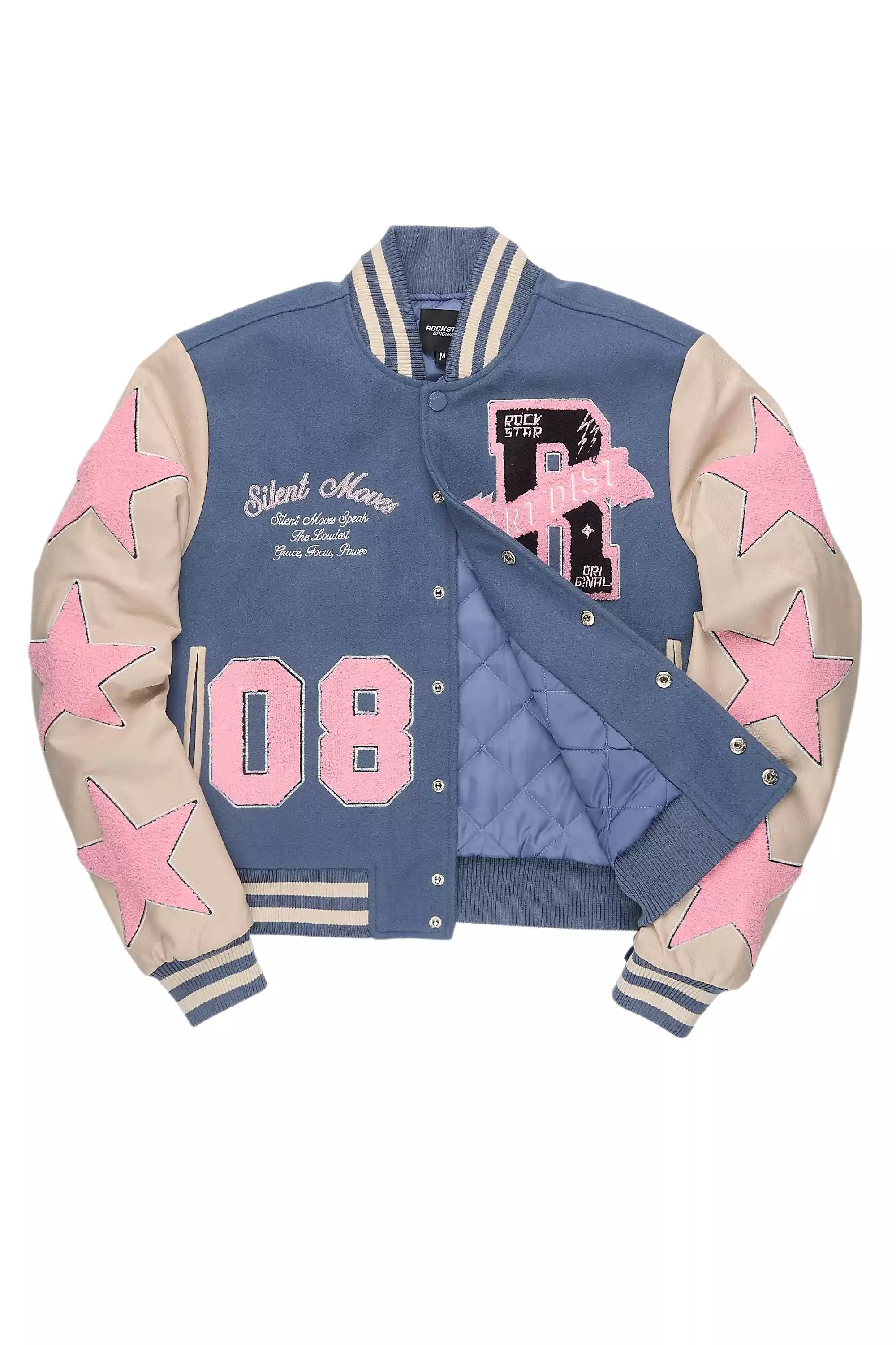 Krystle Navy Oversized Varsity Jacket