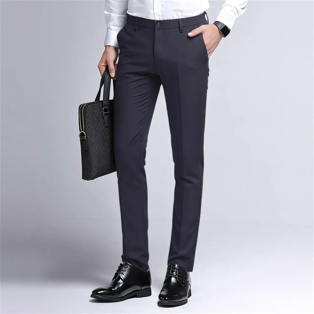 Men's Stretch Dress Pants Slim Fit Skinny Suit Pants