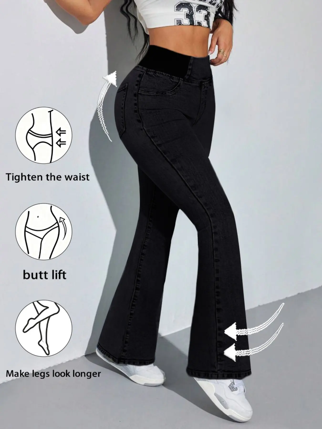 High-Waisted Stretch Flare Jeans