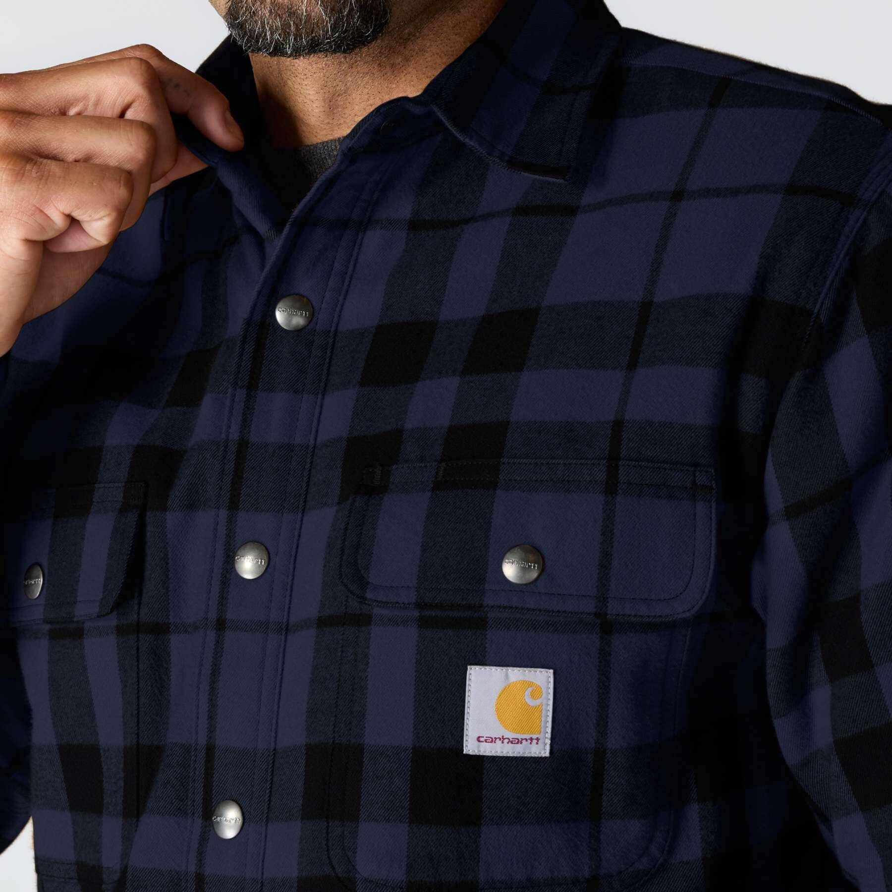 CHT Relaxed Fit Flannel Sherpa-Lined Shirt Jac Shacket 107017