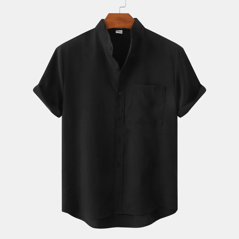 Heathered linen-blend shirt