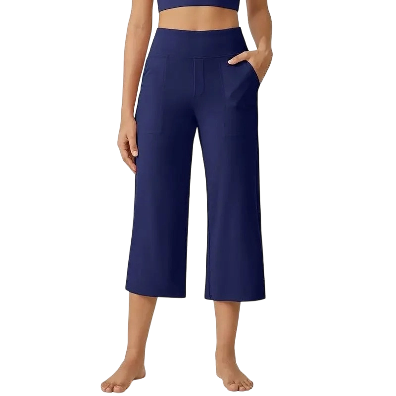 Capri Pants for Women Wide Leg Yoga Dress Cropped Pants Capri Leggings with Pockets for Casual Summer