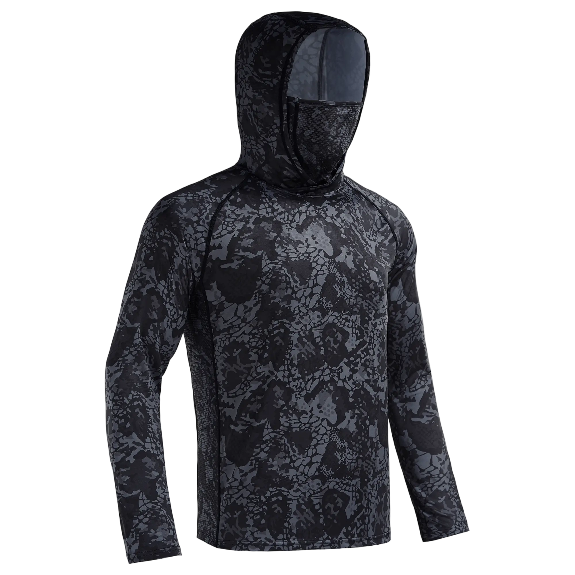Men's Sun Protection Hoodie with Neck Gaiter - UPF 50+ Long Sleeve Shirt