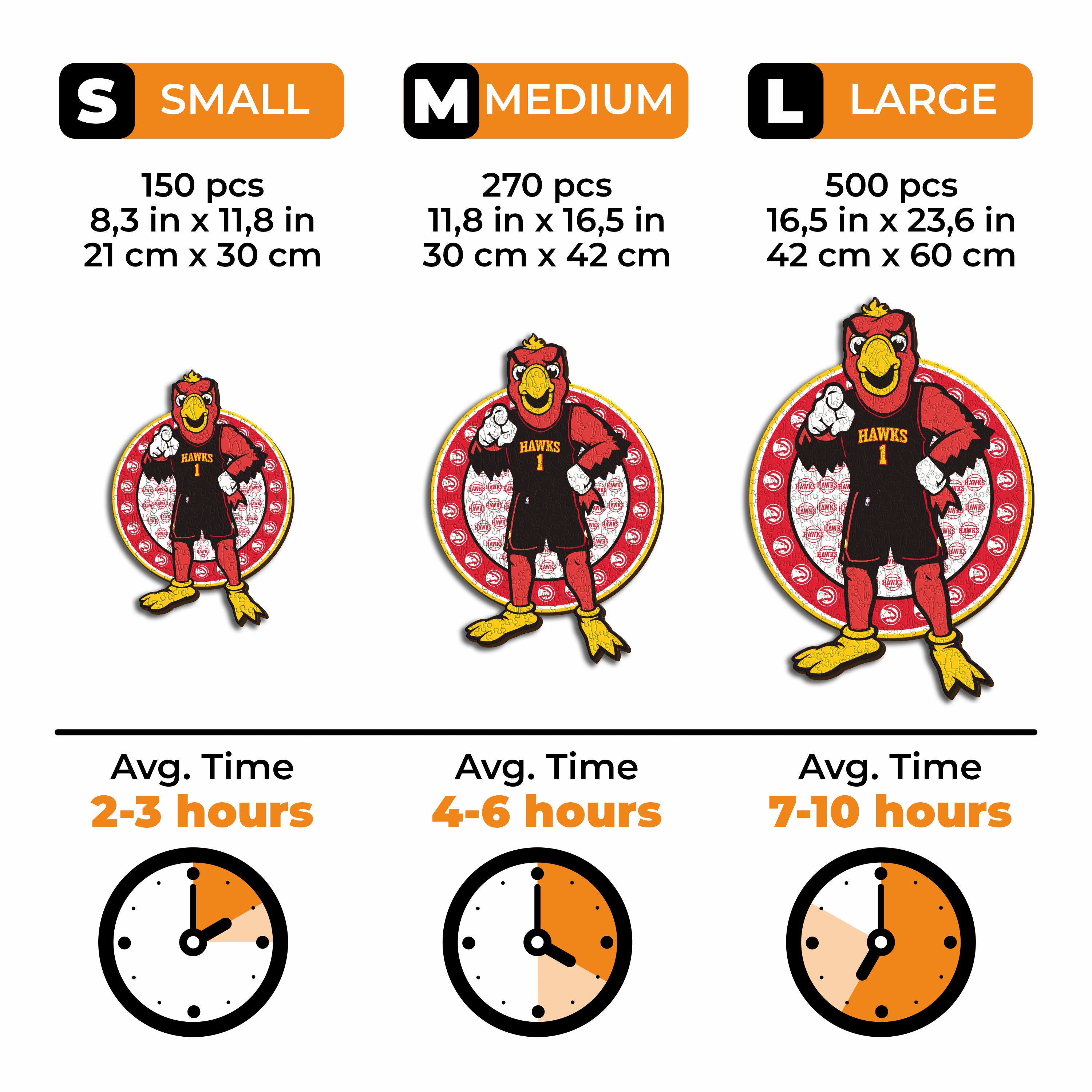 Atlanta Hawks™ Mascot - Wooden Puzzle