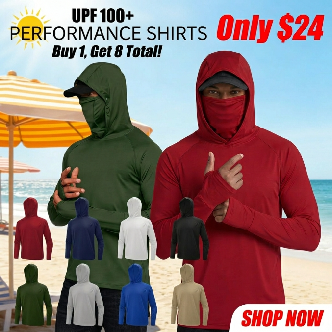 Men's Lightweight UPF50+ Sun Protection Performance Hoodie