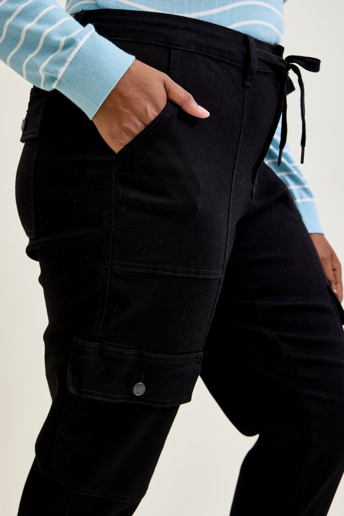 Celeste High Rise Cuffed Cargo Joggers - PLUS