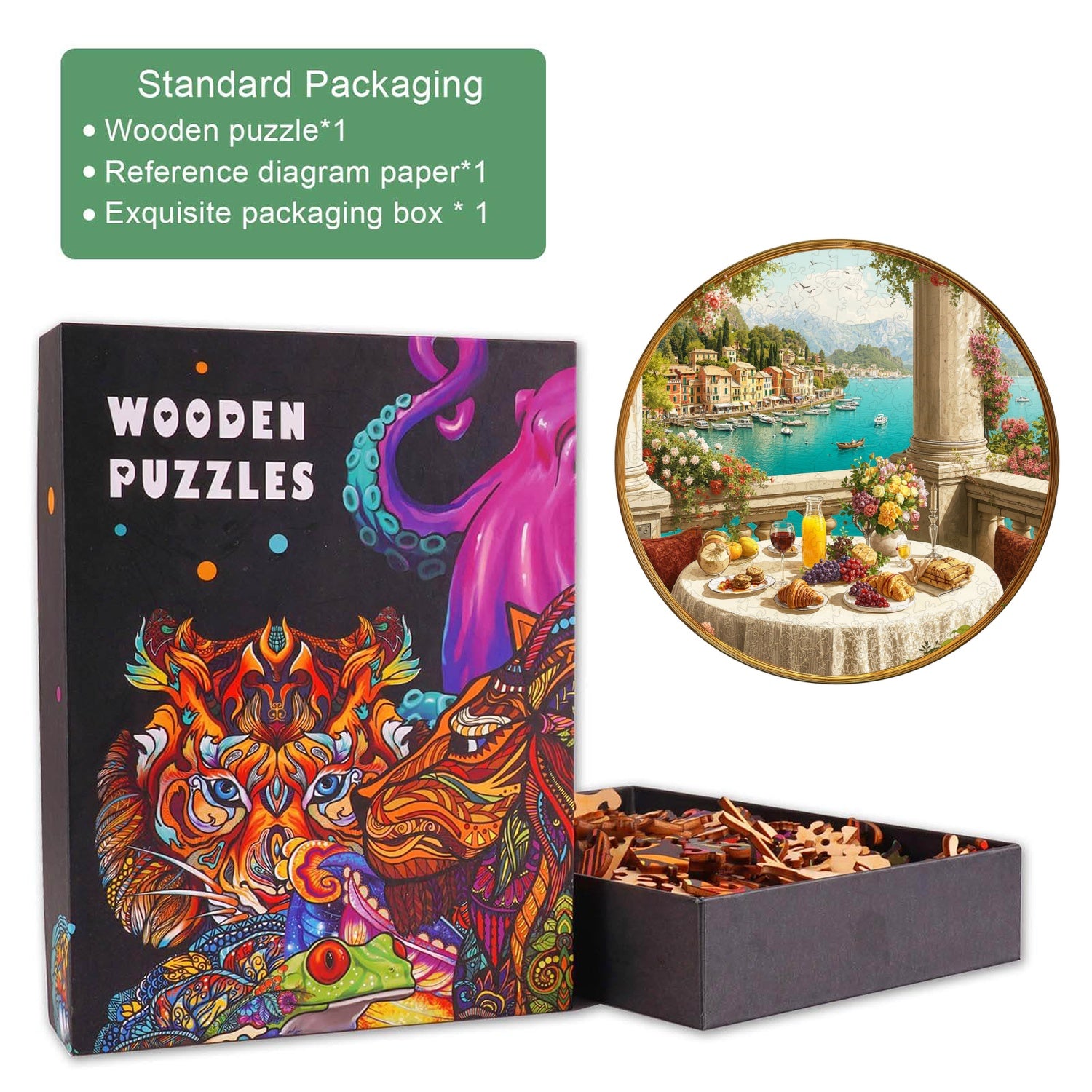 Afternoon Tea Scenery Wooden Jigsaw Puzzle