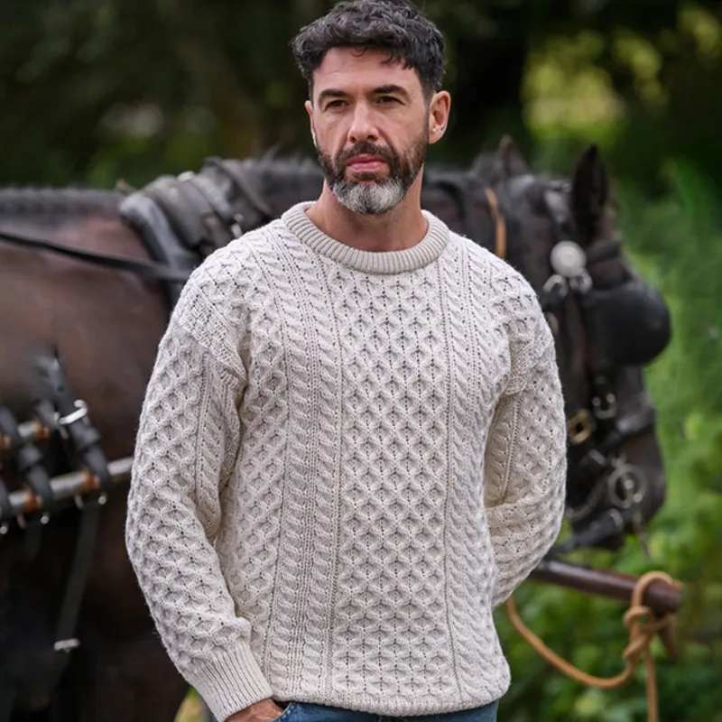 Men's Vintage Traditional Aran Sweater