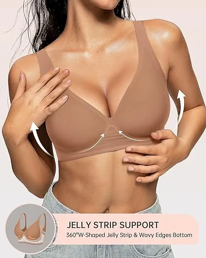 Womens Deep V Bras Wireless Comfortable Bra