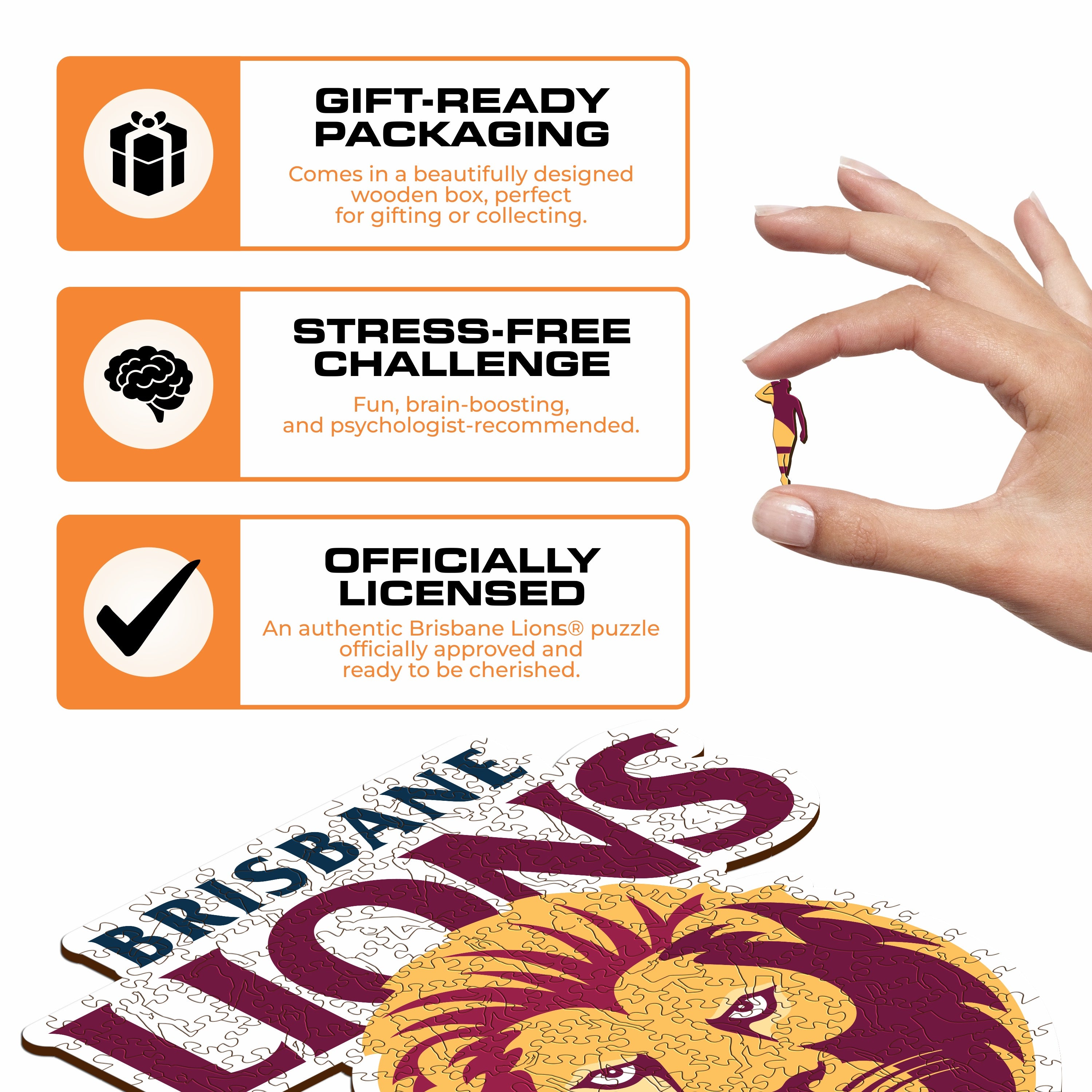 Brisbane Lions Logo - Wooden Puzzle