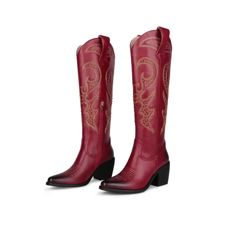 Knee High Cowboy Cowgirl Boots For Women