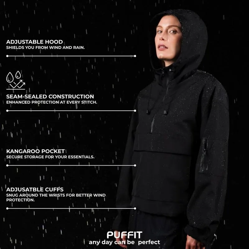 Waterproof oversized autumn hooded jacket