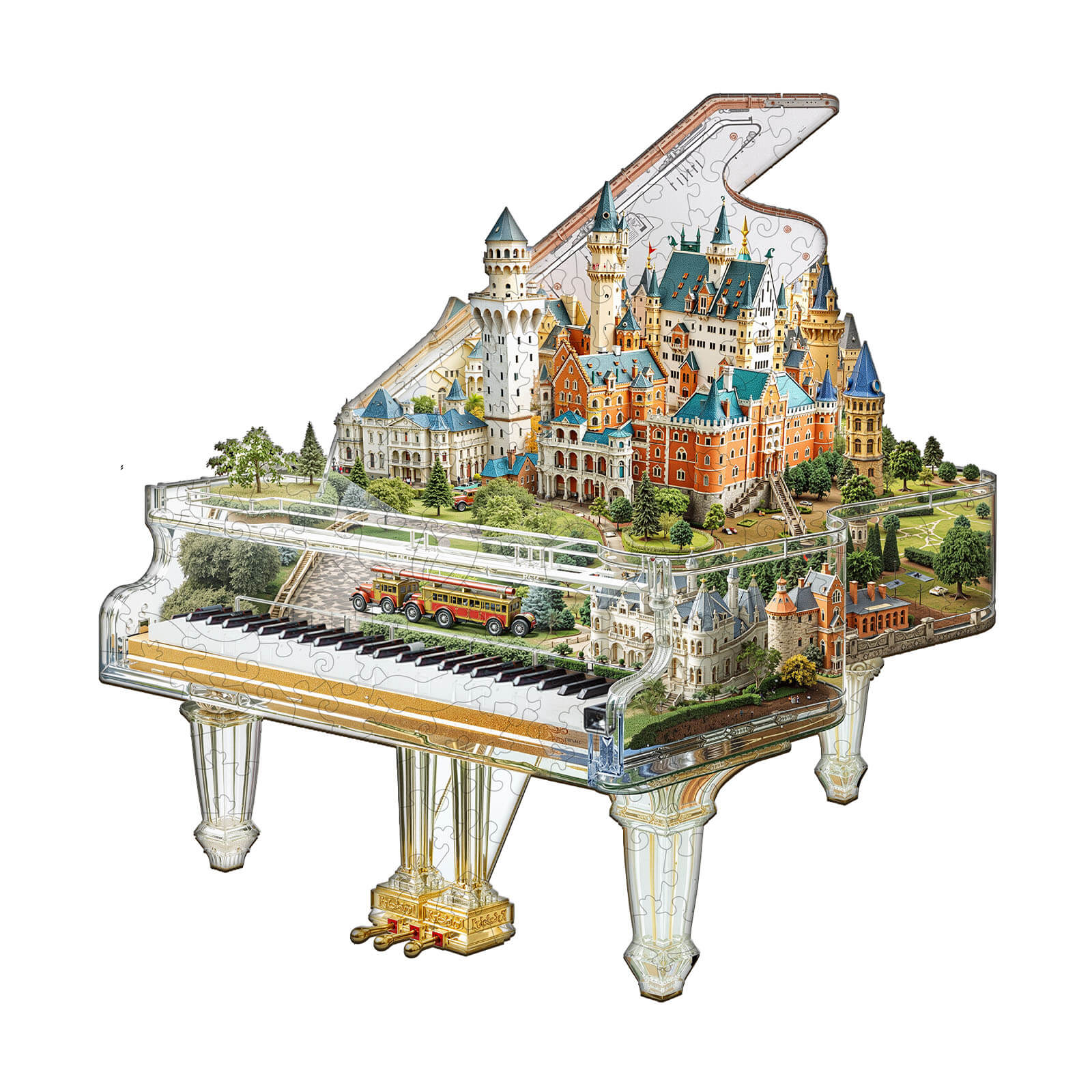 Piano Castle Wooden Jigsaw Puzzle