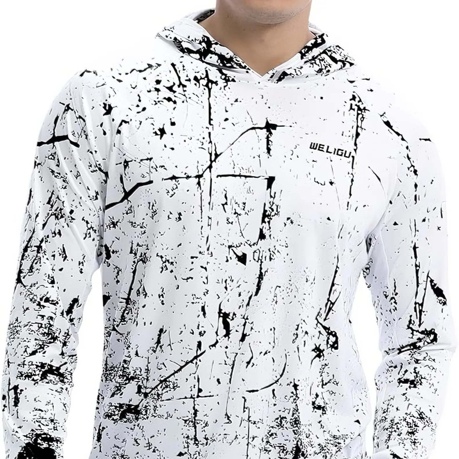 Men's UPF 50+ Sun Protection Hoodie Shirt Long Sleeve SPF Fishing Outdoor UV Hiking Lightweight Shirts