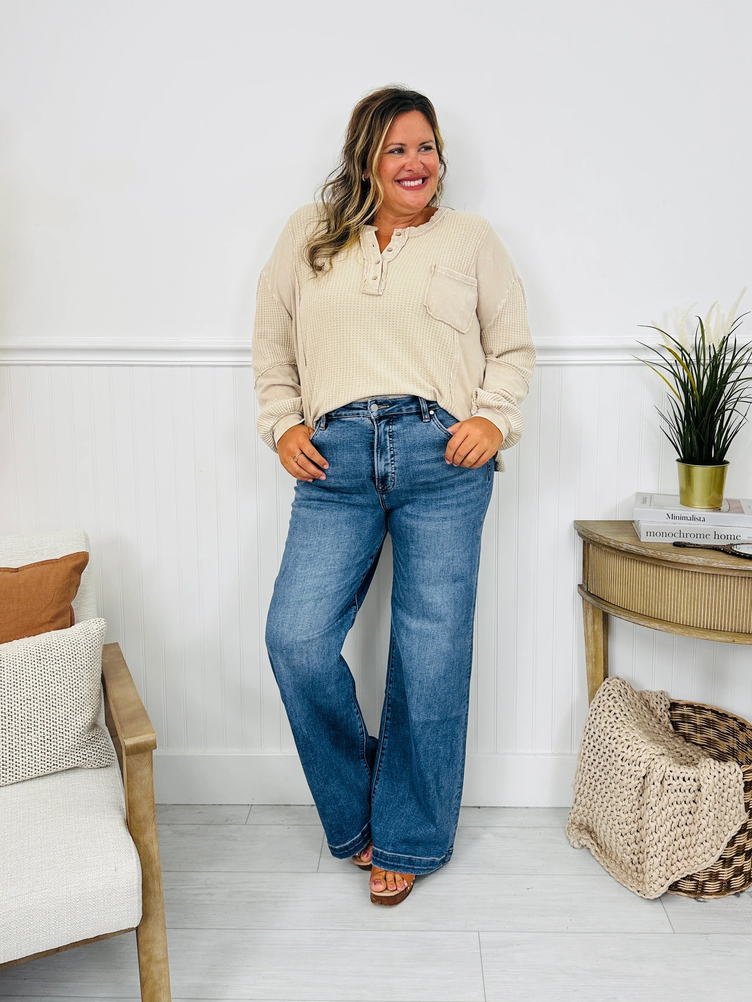 Fall Into Trend Wide Leg Tummy Control Trouser Jeans