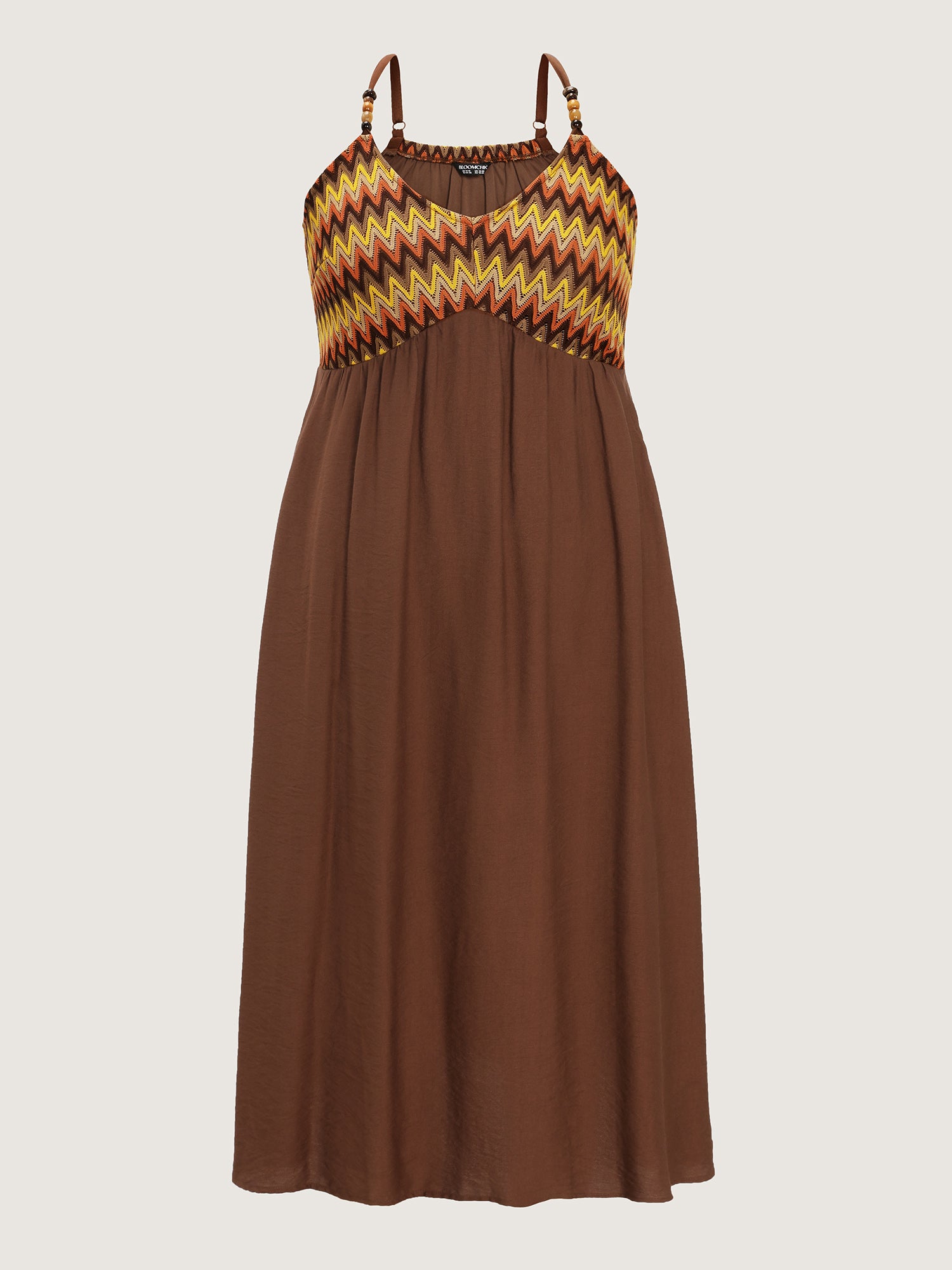 Wavy Stripes Color Contrast Midi Cami Dress