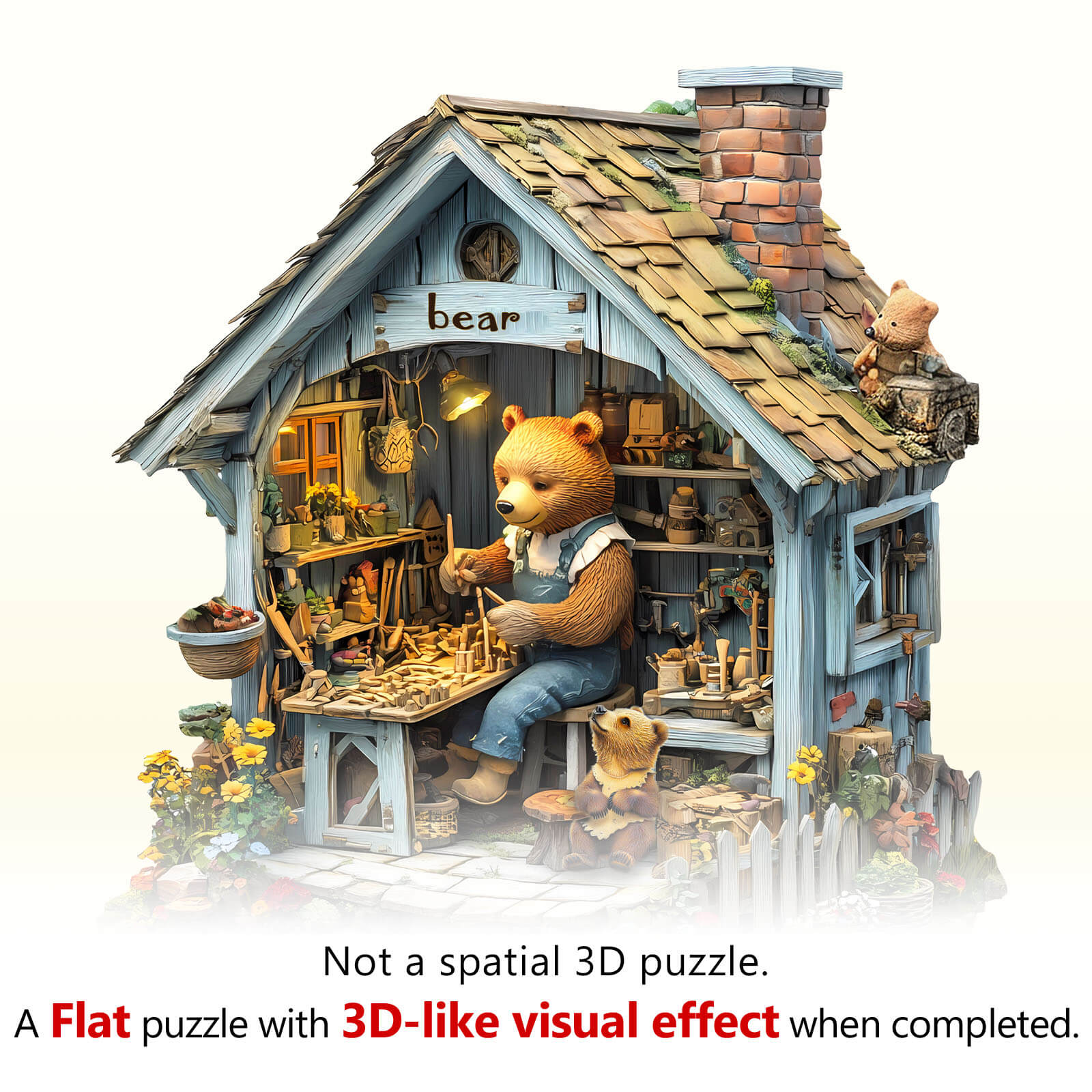Bear Repair House Wooden Jigsaw Puzzle