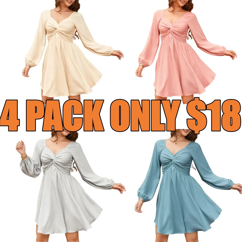 Women Sweetheart Knot Chiffon Mini Flowy Dress