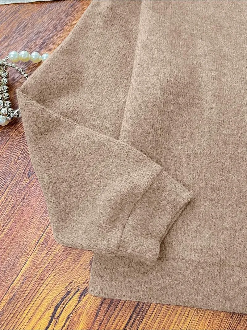 [Autumn and Winter] Women's casual and fashionable round neck faux sweater tops