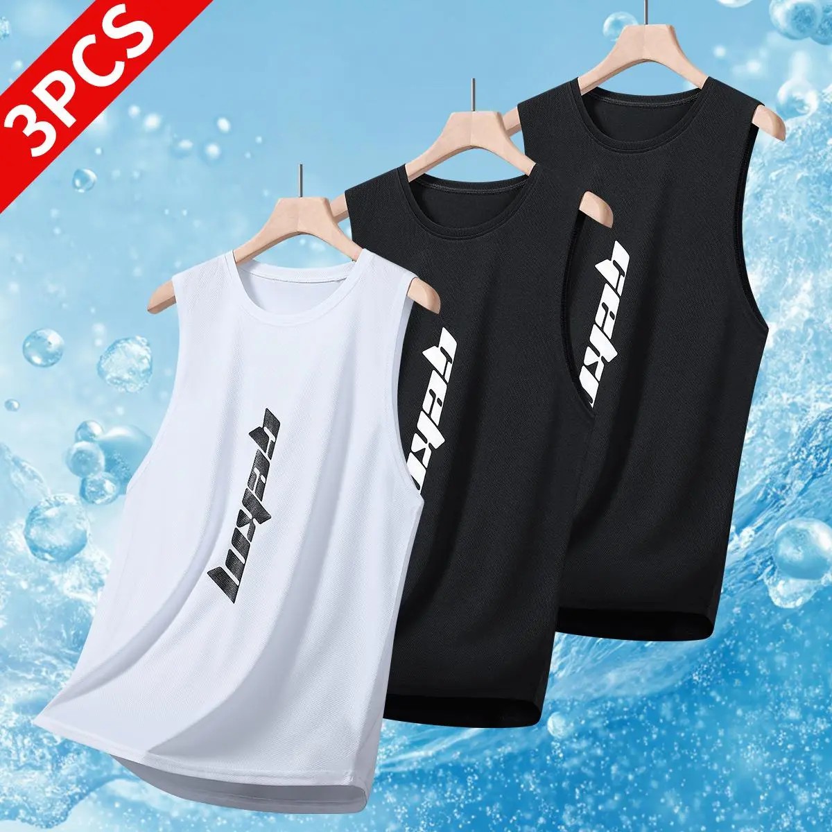 Men's Stylish Sleeveless Shirt - Perfect for Summer - Quick Dry & Breathable Letter Print Slightly Stretch Crew Neck Tank Top