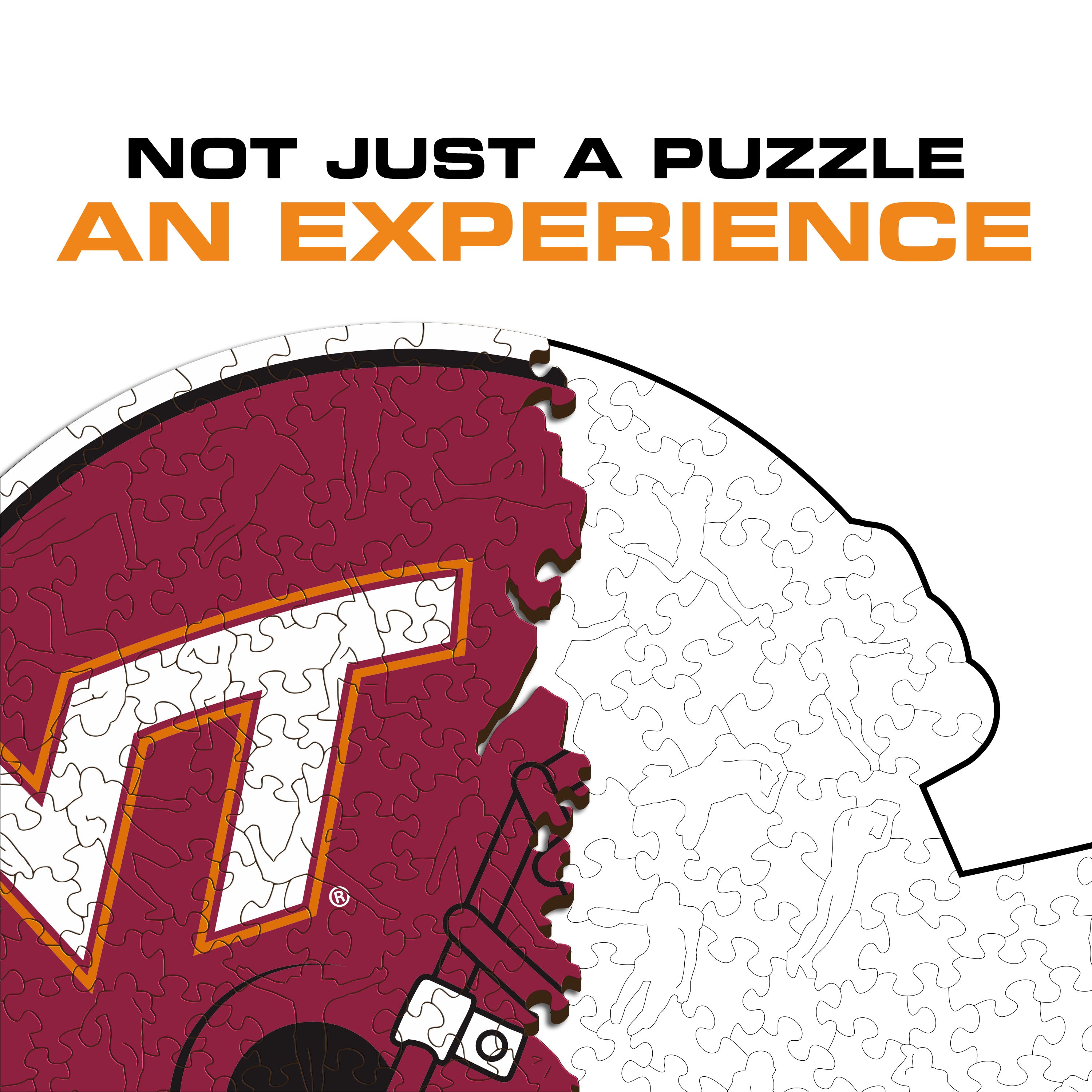 Virginia Tech Helmet - Wooden Puzzle