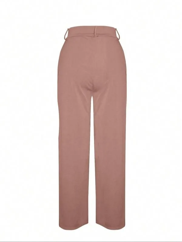 Women's Plain Pocket Wide Leg Pants