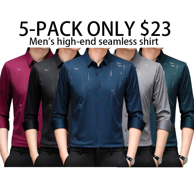 Men's Non - Iron Long Sleeve Shirt - Slim Fit & Subtle Pattern