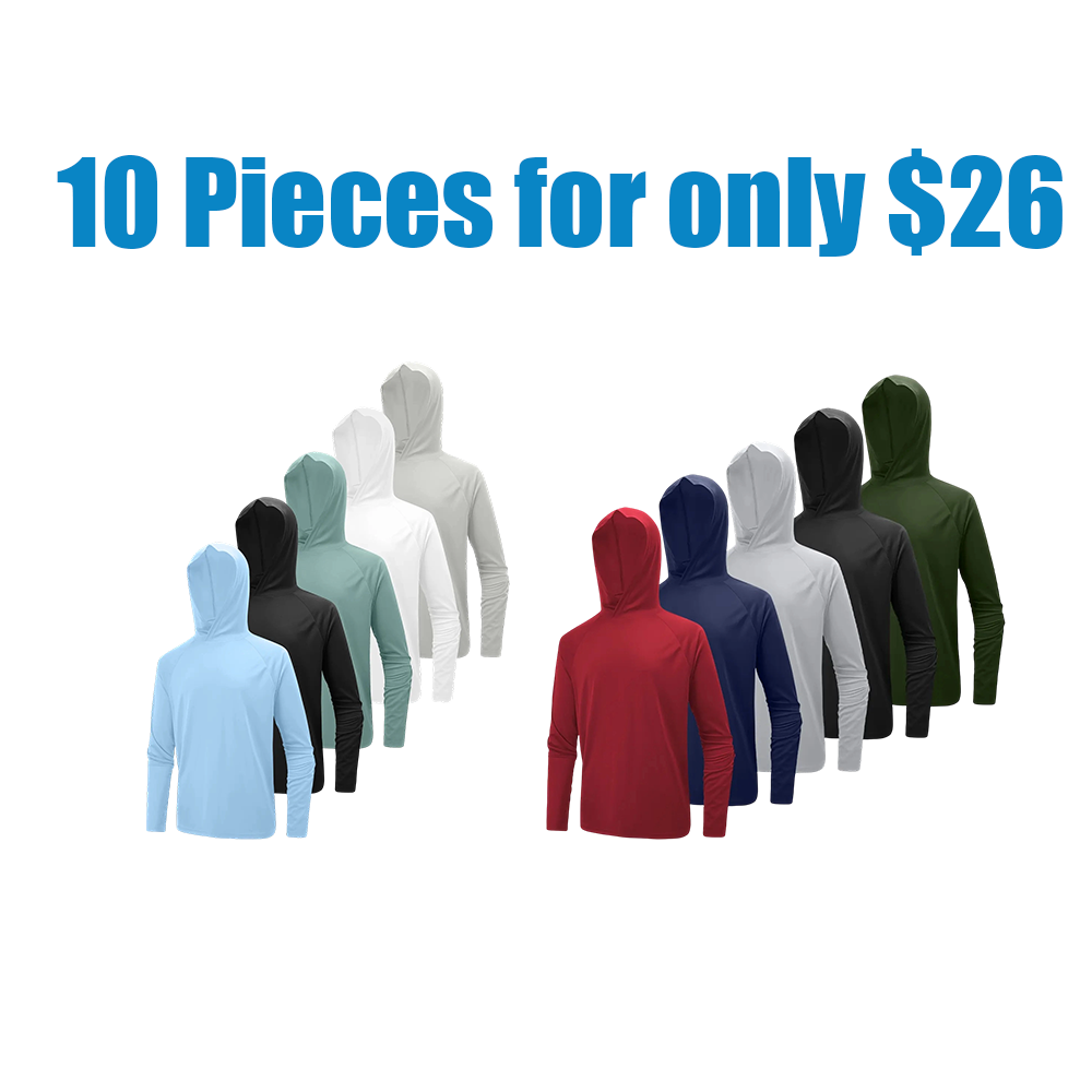 Men’s Athletic Hooded Long Sleeves – Quick Dry Running Shirts with Thumb Holes Sports Activewear Set