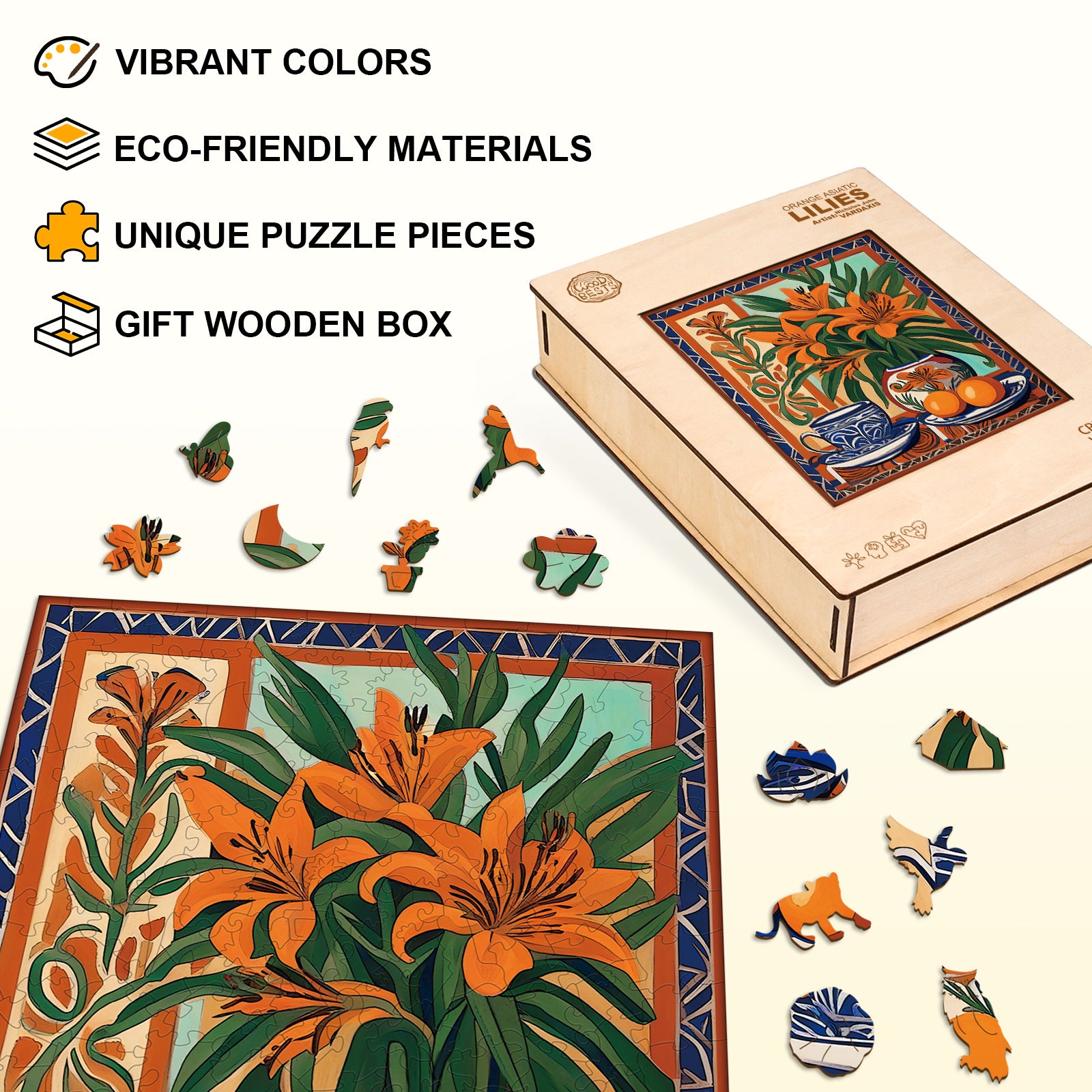 Orange Asiatic Lilies - By Artist Nicholas John VARDAXIS